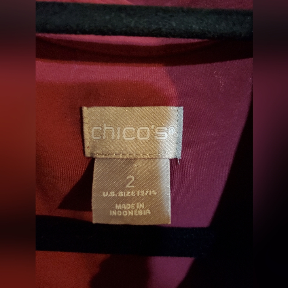 Chico's Burgundy Blouse - Picture 2 of 5